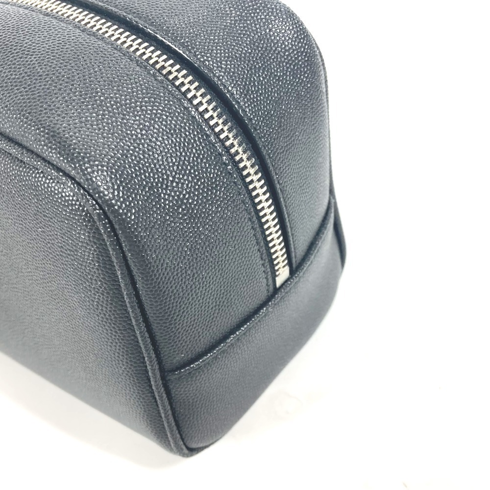 SAINT LAURENT PARIS Logo Grooming Bag Leather Black - Picture 6 of 9